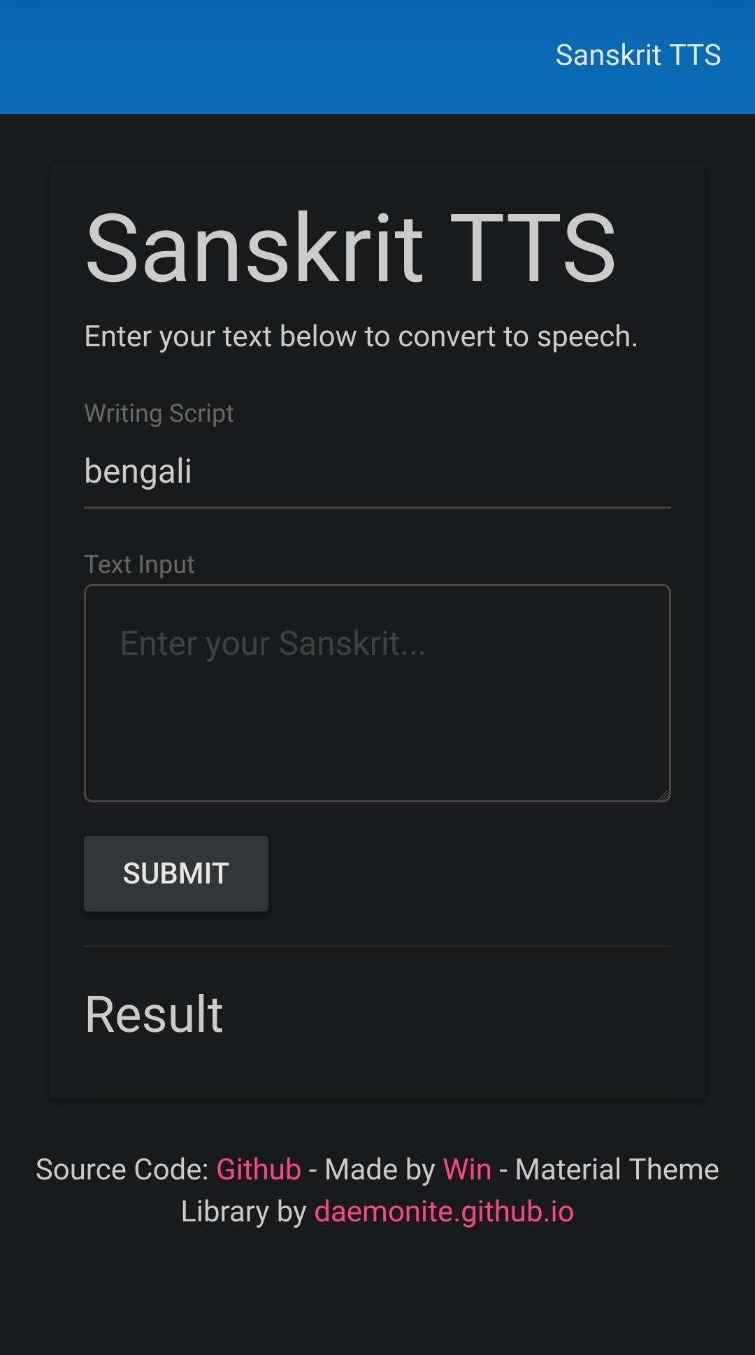 Sanskrit Text-To-Speech